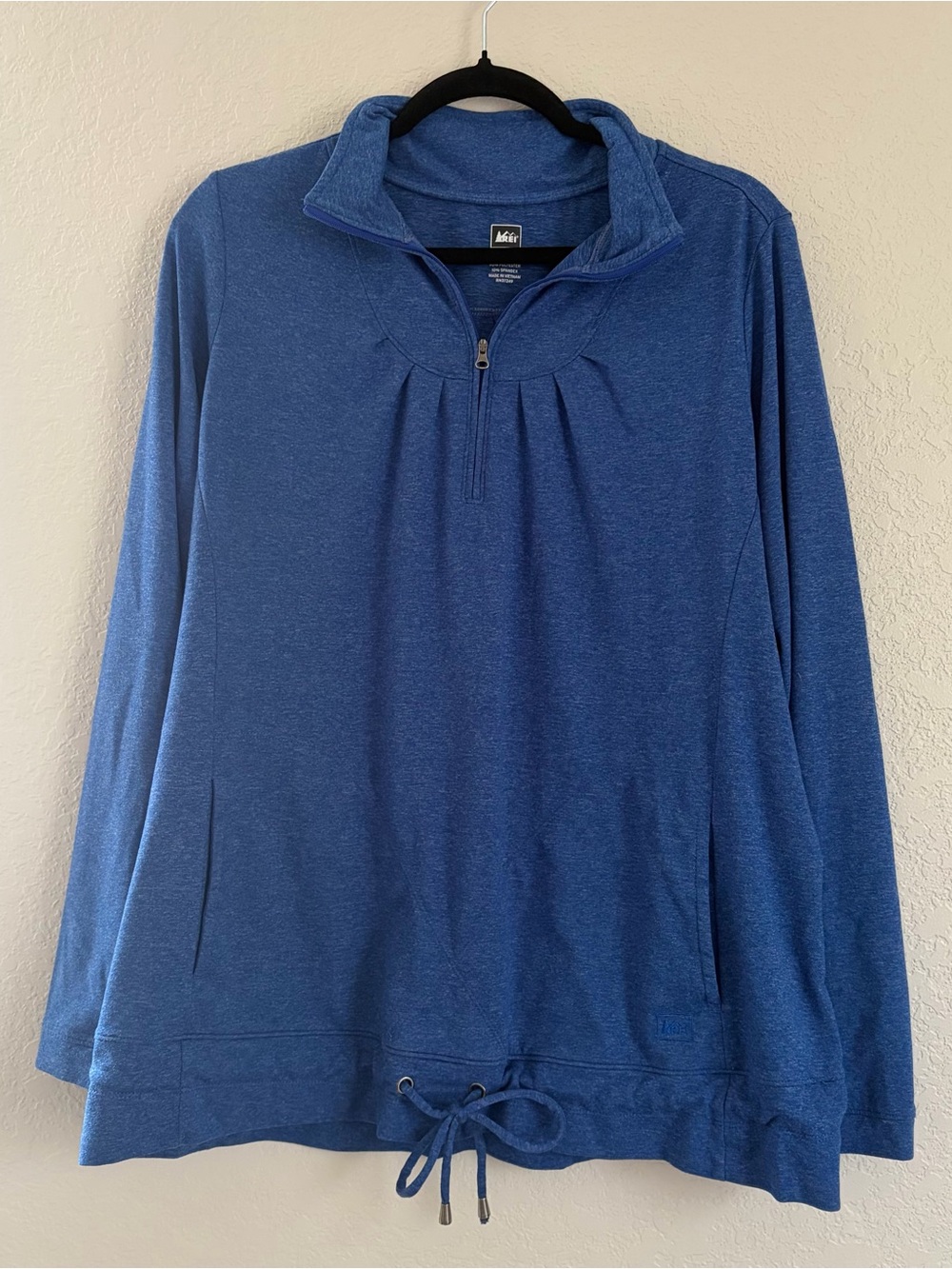 REI Women's Size XL Blue Active 1/4 Zip Pullover Lightweight Pockets Sweatshirt
